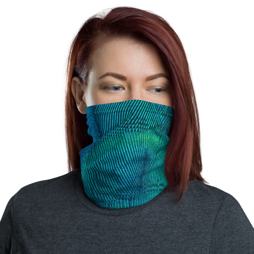 Default Title Green Blue Peacock Neck Gaiter Masks by Design Express