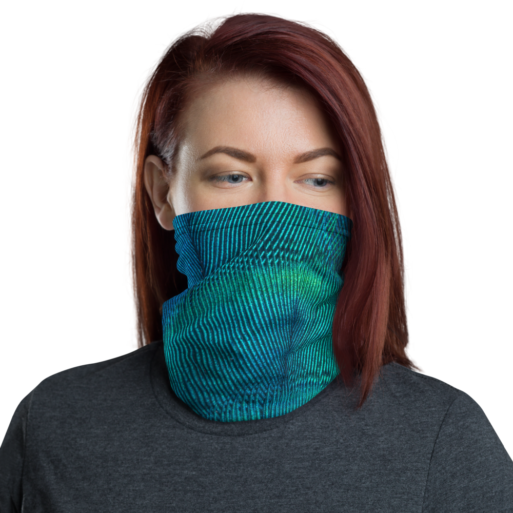 Default Title Green Blue Peacock Neck Gaiter Masks by Design Express