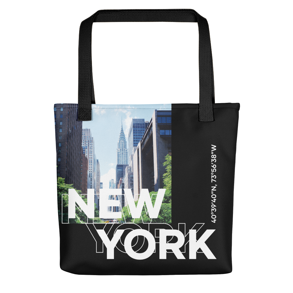 Default Title New York Coordinates Black Tote Bag by Design Express