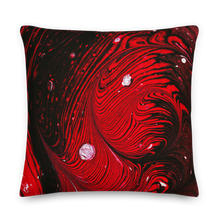 22×22 Black Red Abstract Square Premium Pillow by Design Express