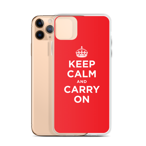 Red Keep Calm and Carry On iPhone Case iPhone Cases by Design Express