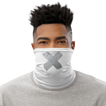 Default Title Crossed Grey Duct Tape on White Neck Gaiter by Design Express