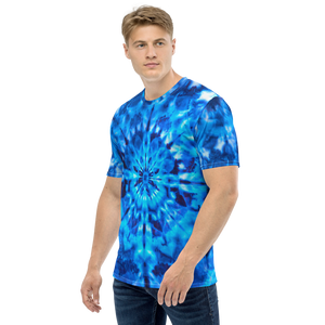 Psychedelic Blue Mandala Men's T-shirt by Design Express