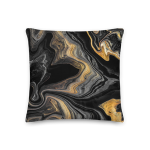 Black Marble Square Premium Pillow by Design Express