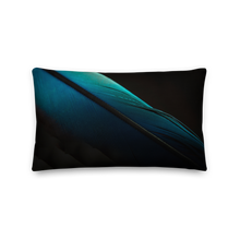 Default Title Blue Black Feathers Rectangle Premium Pillow by Design Express