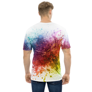 Rainbow Paint Splash Men's T-shirt by Design Express