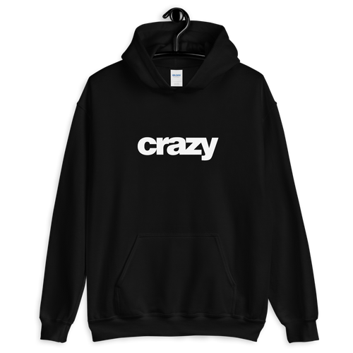 S Crazy Helvetica Black Unisex Hoodie by Design Express