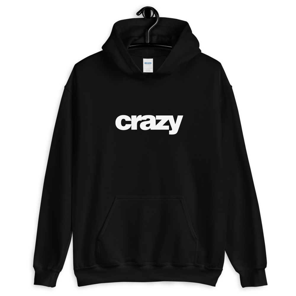 S Crazy Helvetica Black Unisex Hoodie by Design Express