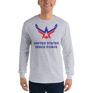 Sport Grey / S United States Space Force Long Sleeve T-Shirt by Design Express