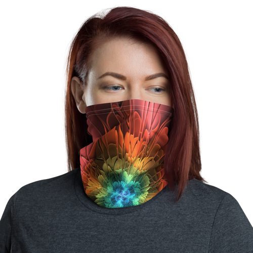 Default Title Abstract Flower 03 Neck Gaiter Masks by Design Express