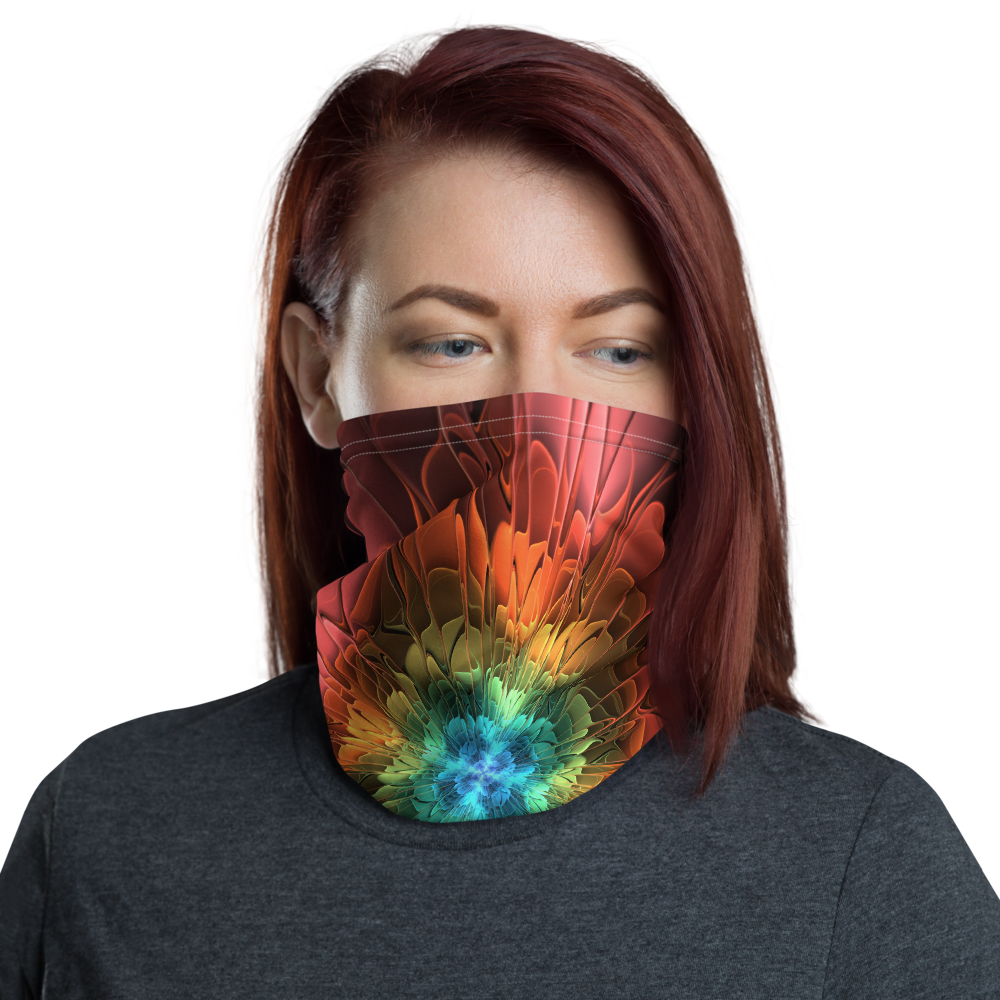 Default Title Abstract Flower 03 Neck Gaiter Masks by Design Express