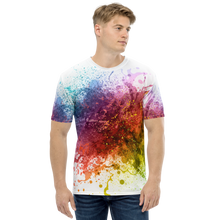 XS Rainbow Paint Splash Men's T-shirt by Design Express