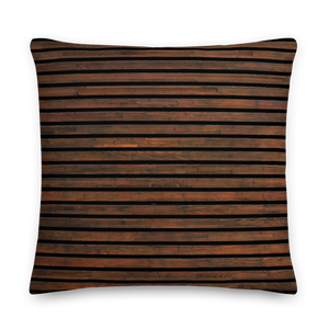 Horizontal Brown Wood Square Premium Pillow by Design Express