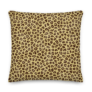 22×22 Yellow Leopard Print Premium Pillow by Design Express