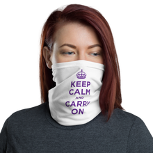 Default Title Purple Keep Calm & Carry On Neck Gaiter Masks by Design Express