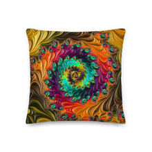 18×18 Multicolor Fractal Square Premium Pillow by Design Express