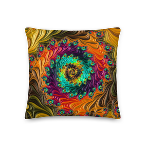 18×18 Multicolor Fractal Square Premium Pillow by Design Express