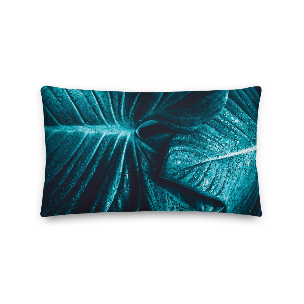 20×12 Turquoise Leaf Premium Pillow by Design Express