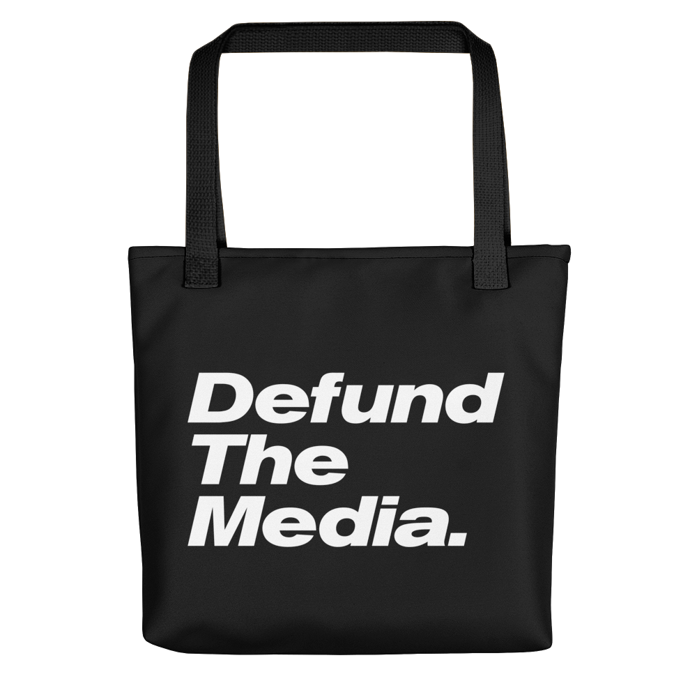 Default Title Defund The Media Italic Smallcaps Black Tote bag by Design Express