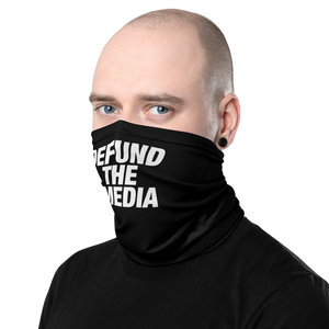 Defund The Media Italic Bold Black Neck Gaiter by Design Express