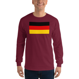 Maroon / S Germany Flag Long Sleeve T-Shirt by Design Express