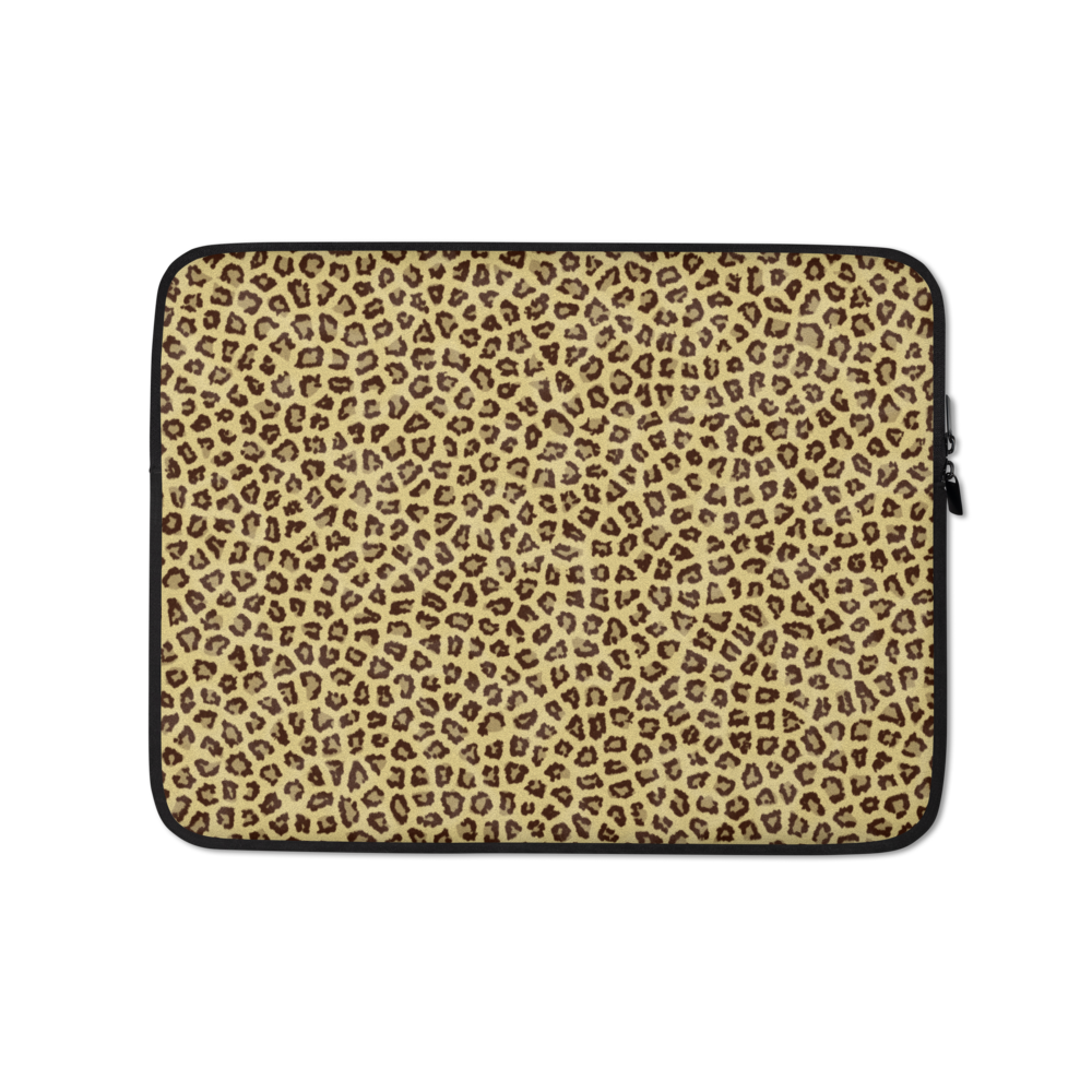 13 in Yellow Leopard Print Laptop Sleeve by Design Express