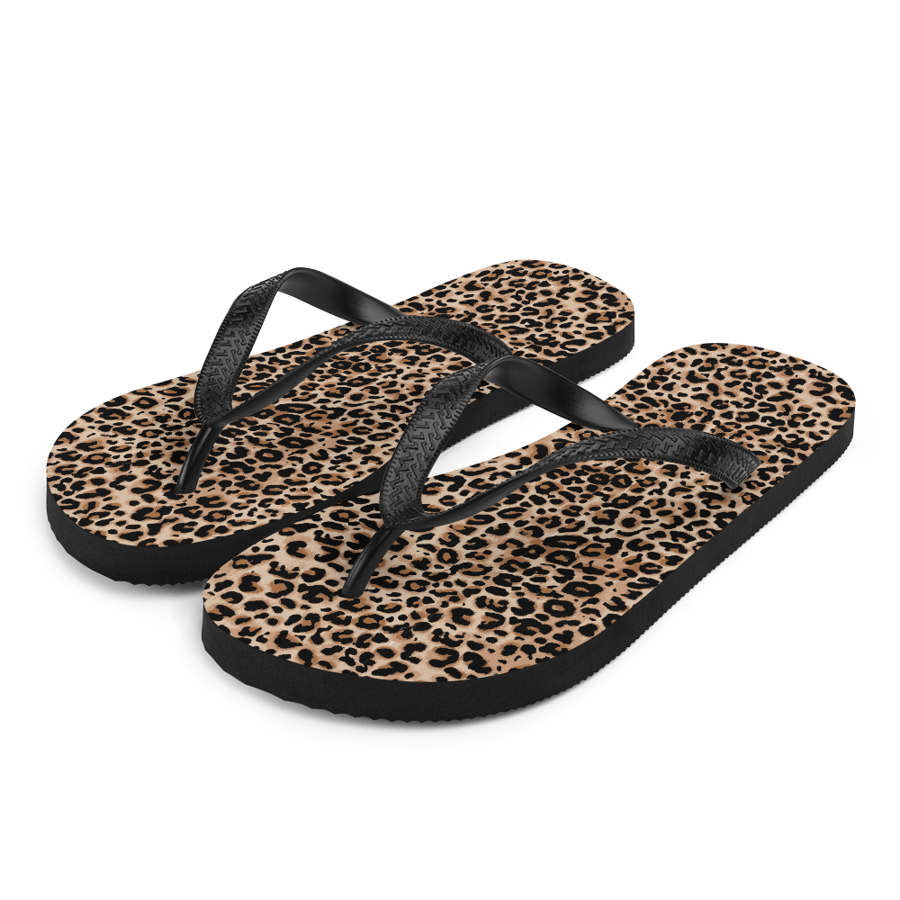 S Golden Leopard Flip-Flops by Design Express