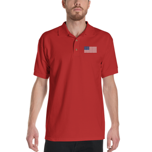 United States Flag "Solo" Embroidered Polo Shirt by Design Express