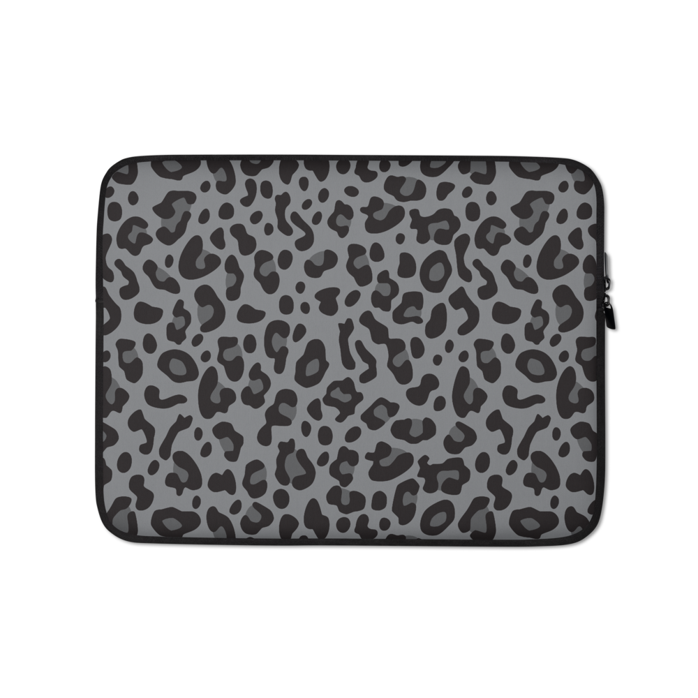 13 in Grey Leopard Print Laptop Sleeve by Design Express