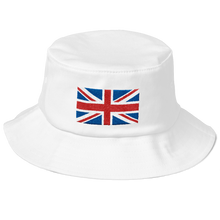 White United Kingdom Flag "Solo" Old School Bucket Hat by Design Express