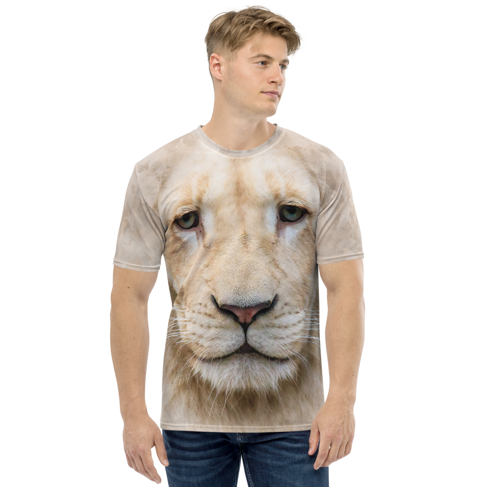 XS White Lion Men's T-shirt by Design Express