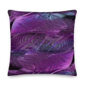 22×22 Purple Feathers Premium Pillow by Design Express