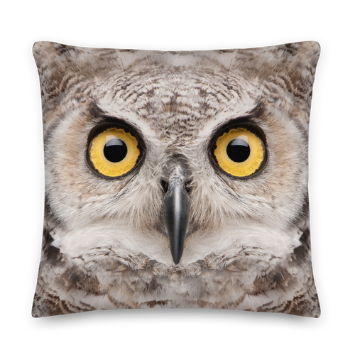 22×22 Great Horned Owl Square Premium Pillow by Design Express