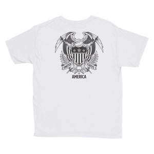 United States Of America Eagle Illustration Backside Youth Short Sleeve T-Shirt by Design Express