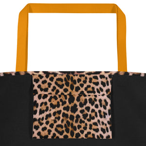 Leopard Face "All Over Animal" Beach Bag Totes by Design Express