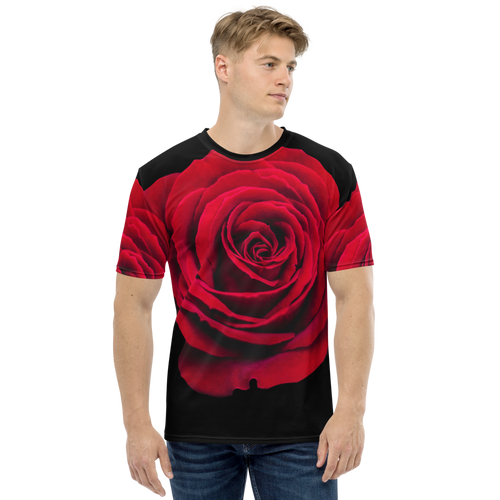 XS Charming Red Rose Men's T-shirt by Design Express