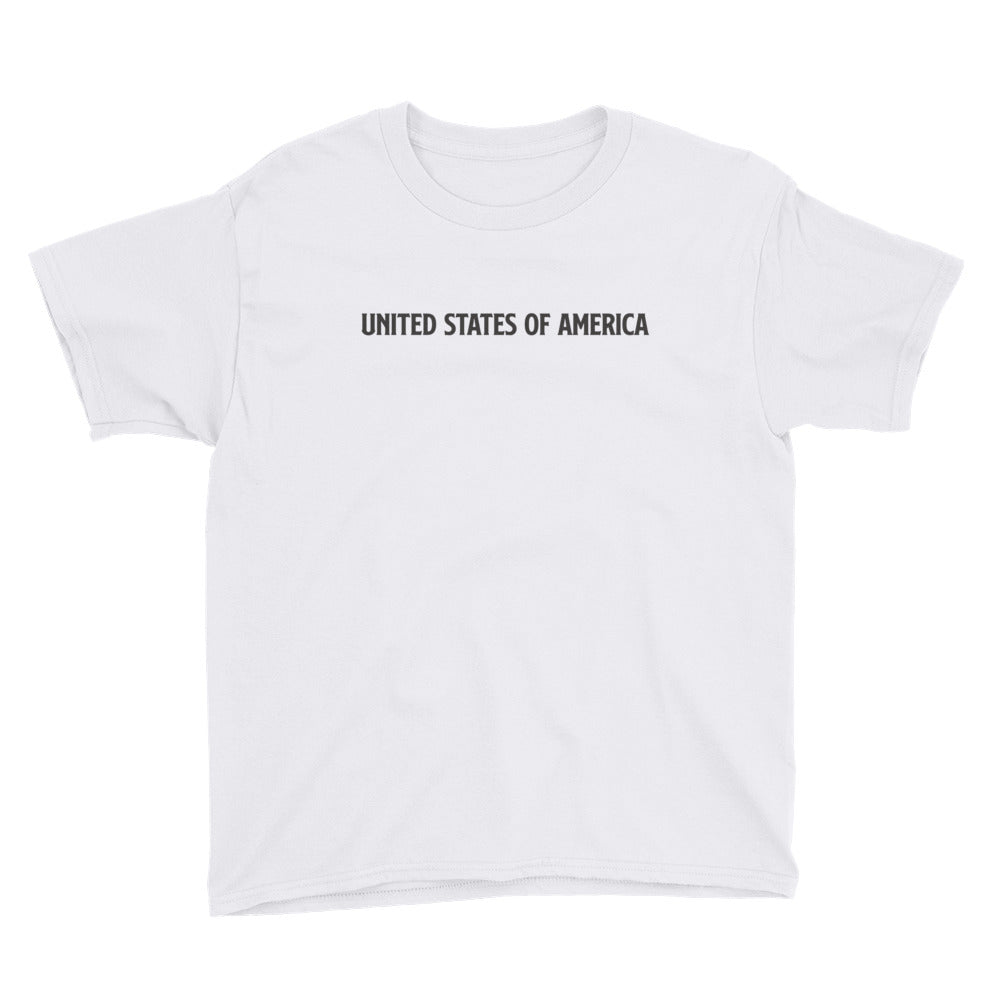 White / XS United States Of America Eagle Illustration Backside Youth Short Sleeve T-Shirt by Design Express