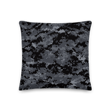 Dark Grey Digital Camouflage Premium Pillow by Design Express