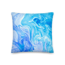 Blue Watercolor Marble Square Premium Pillow by Design Express