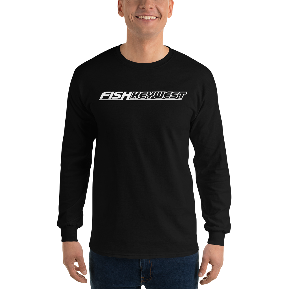 Black / S Fish Key West Long Sleeve T-Shirt by Design Express