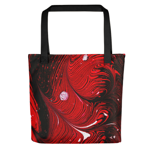 Default Title Black Red Abstract Tote Bag by Design Express