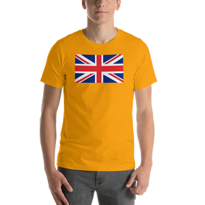 Gold / S United Kingdom Flag "Solo" Short-Sleeve Unisex T-Shirt by Design Express