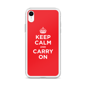 Red Keep Calm and Carry On iPhone Case iPhone Cases by Design Express