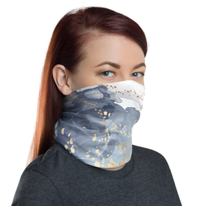 Soft Blue Gold Neck Gaiter by Design Express