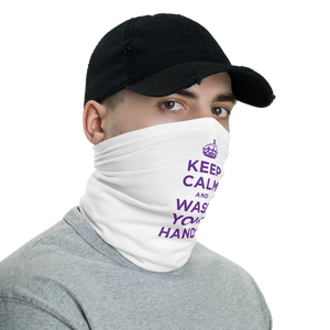 Purple Keep Calm and Wash Your Hands Neck Gaiter Masks by Design Express