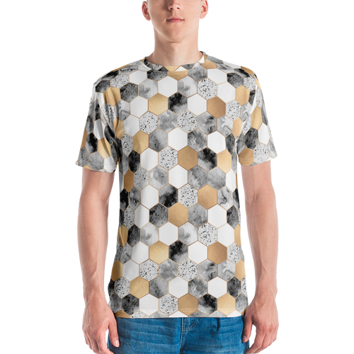 XS Hexagonal Pattern Men's T-shirt by Design Express