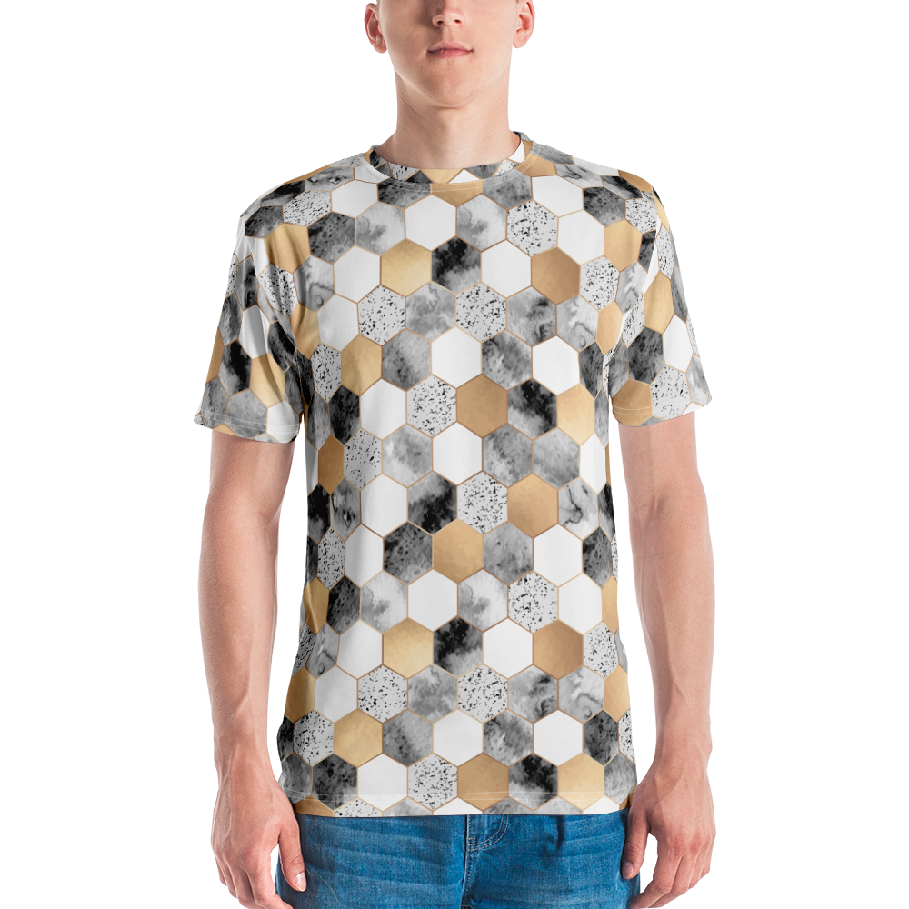 XS Hexagonal Pattern Men's T-shirt by Design Express