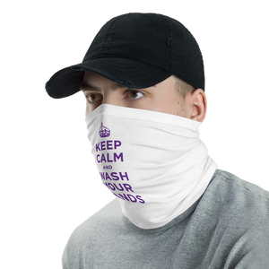 Purple Keep Calm and Wash Your Hands Neck Gaiter Masks by Design Express