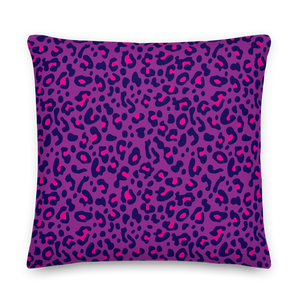 22×22 Purple Leopard Print Premium Pillow by Design Express