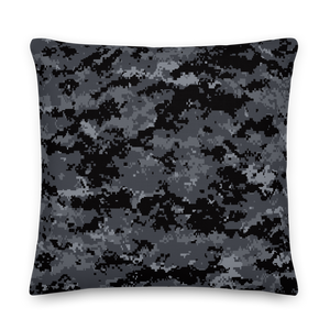 Dark Grey Digital Camouflage Premium Pillow by Design Express